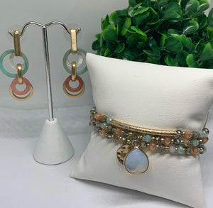 Set Pulsera Y Pantallas Dorado