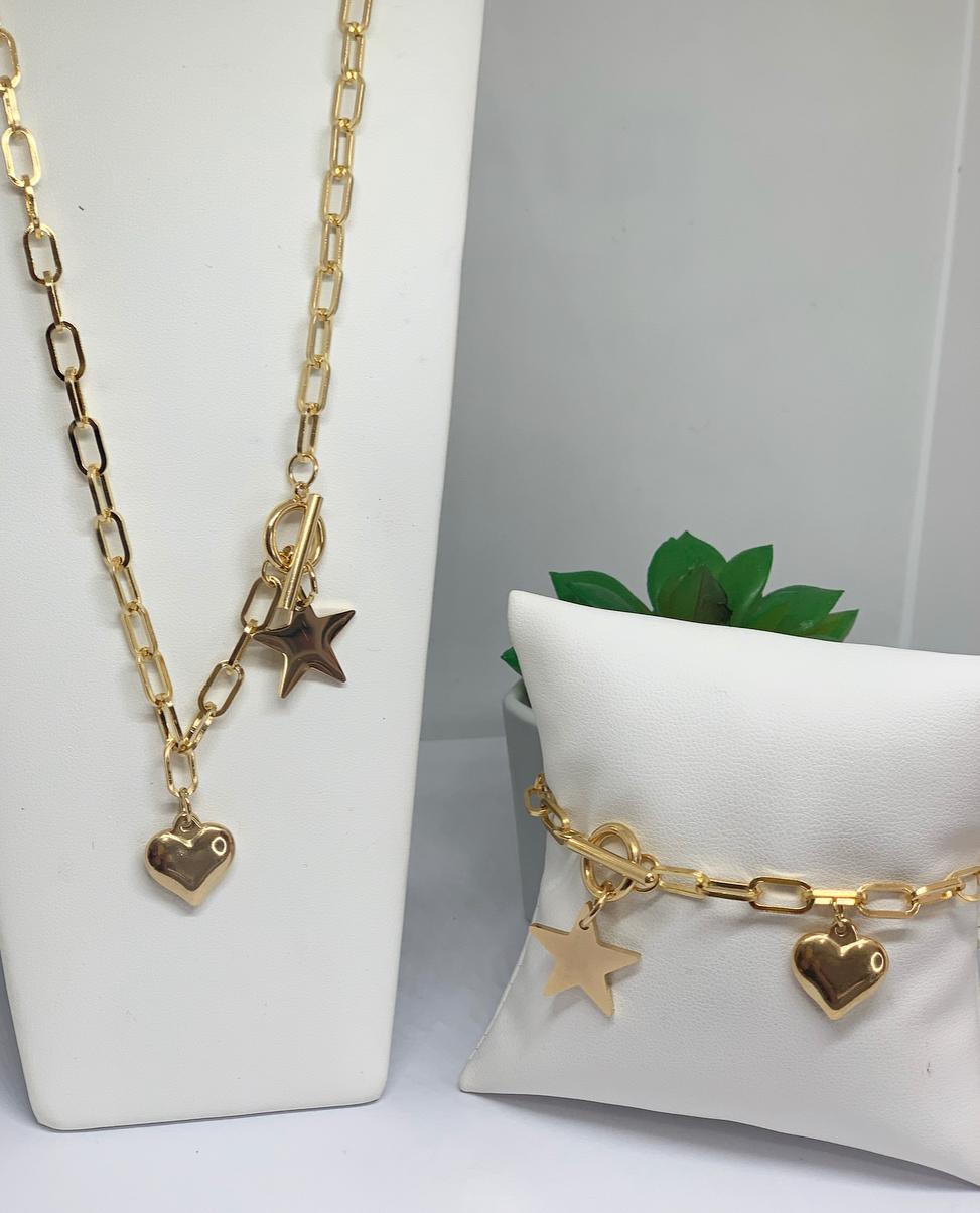 GD STAR/HEART NK SET