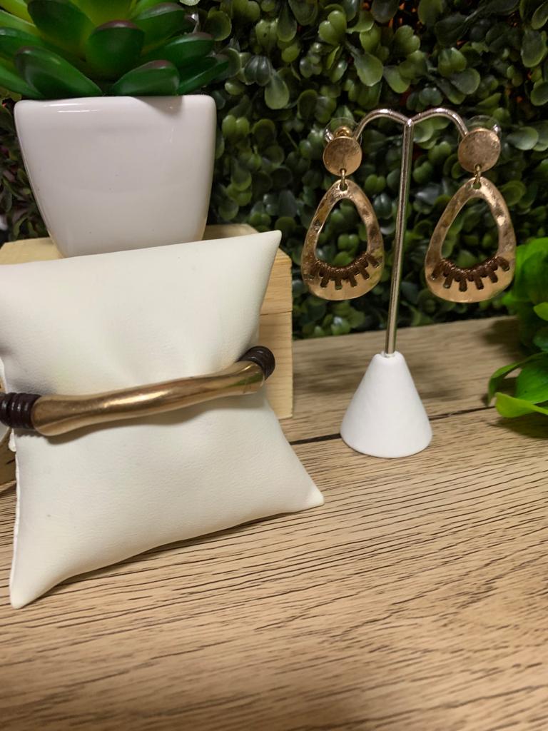 Set Pulsera Cordón Marron y Pantallas