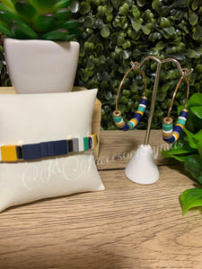 Set de Pulsera y Pantallas Azul y Amarillo