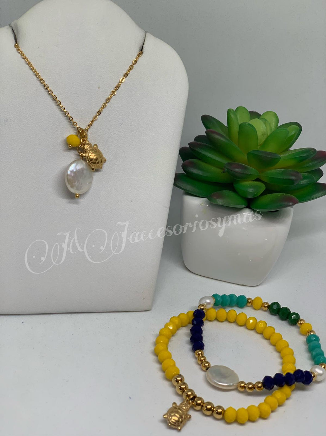 Set cadena tortuga y Perla