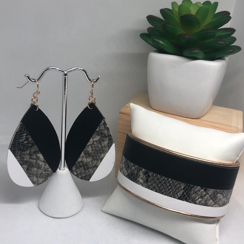 Set Negro blanco y Dorado