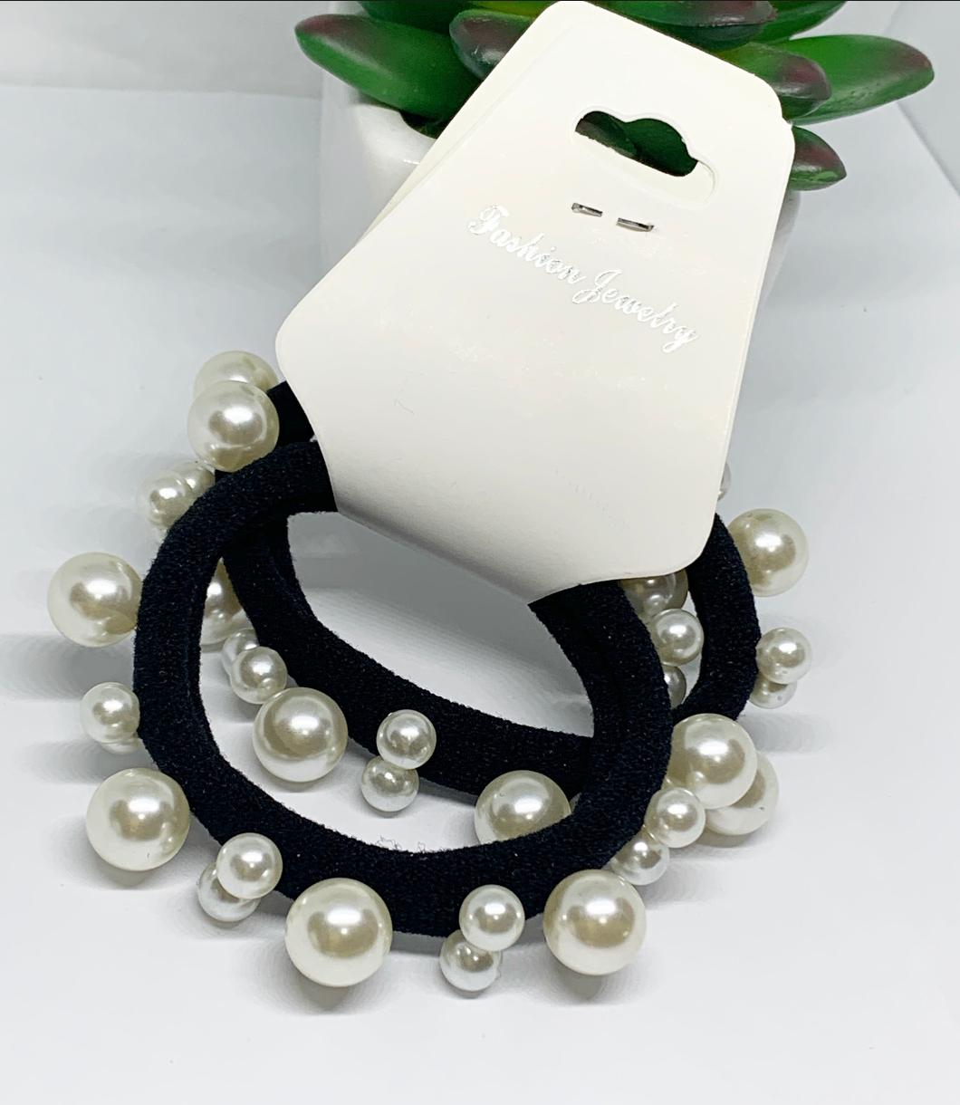 Goma Para Cabello Con Perlas 3Pk