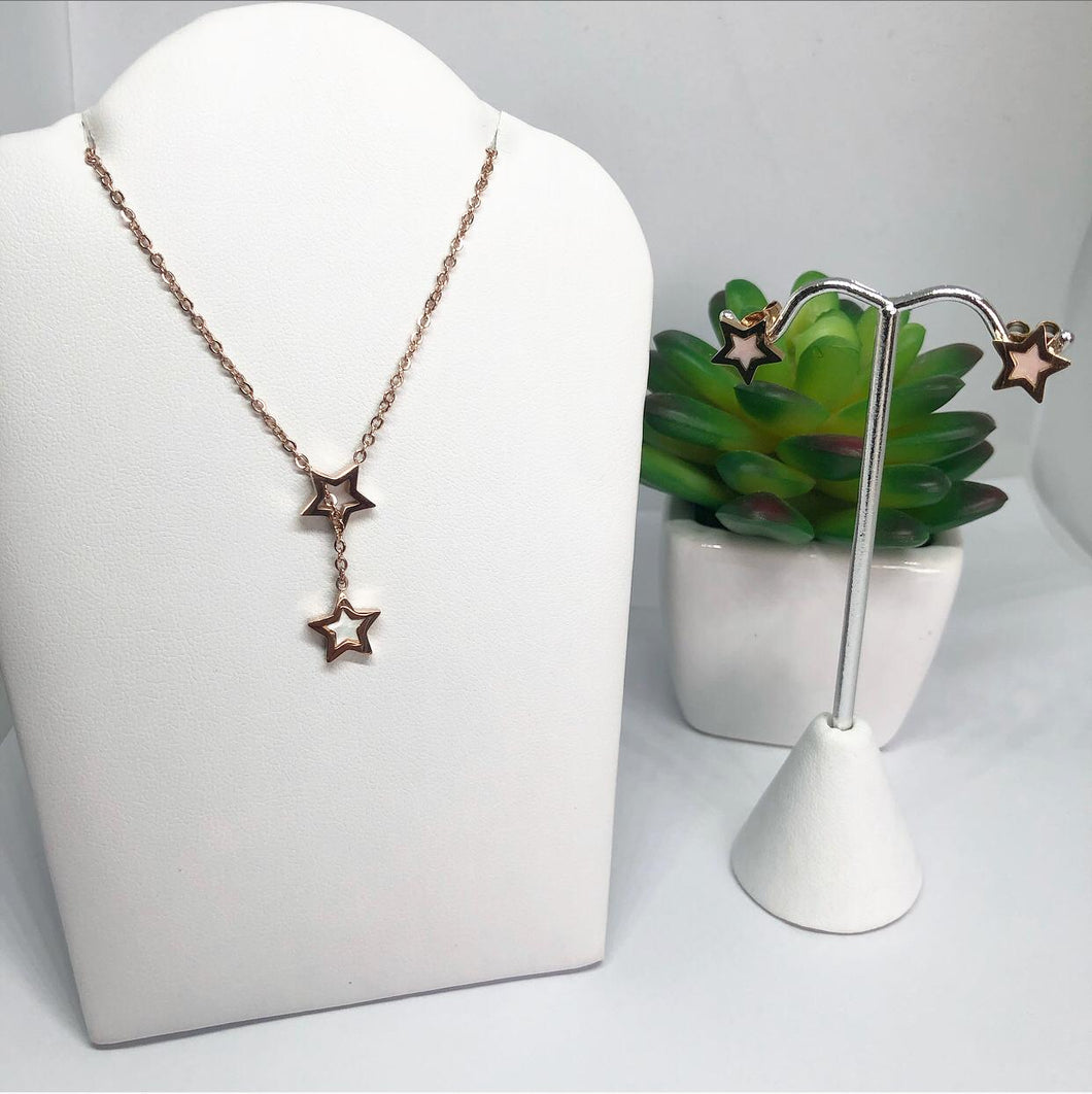Set de Cadena y Pantallas Estrella Rose Gold