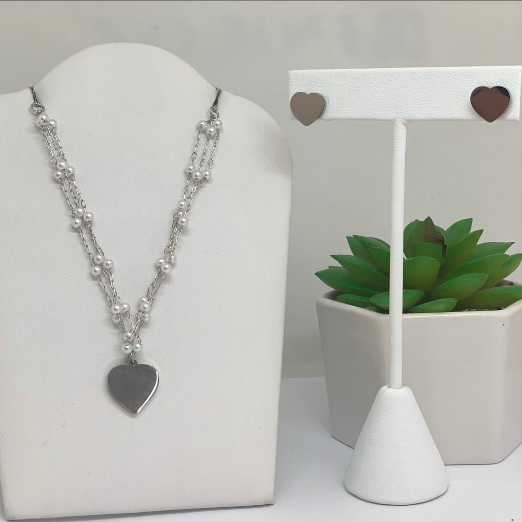 HEART PEARL SET