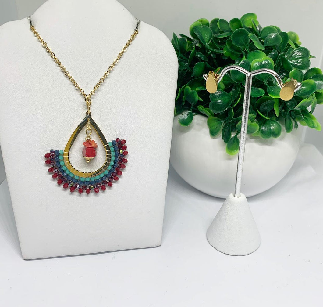 Cadena Artesanal roja y azul